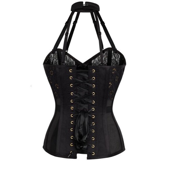 Corset Story BLACK MESH OVERBUST LINGERIE CORSET Size 14 UK-36" - Picture 3 of 7
